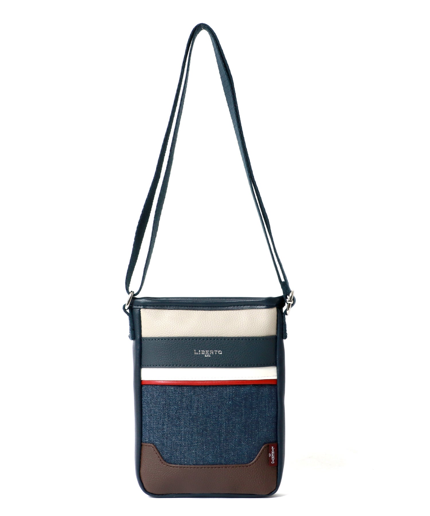 LiBERTO EDWIN Denim Synthetic Leather Combination Mini Shoulder Bag