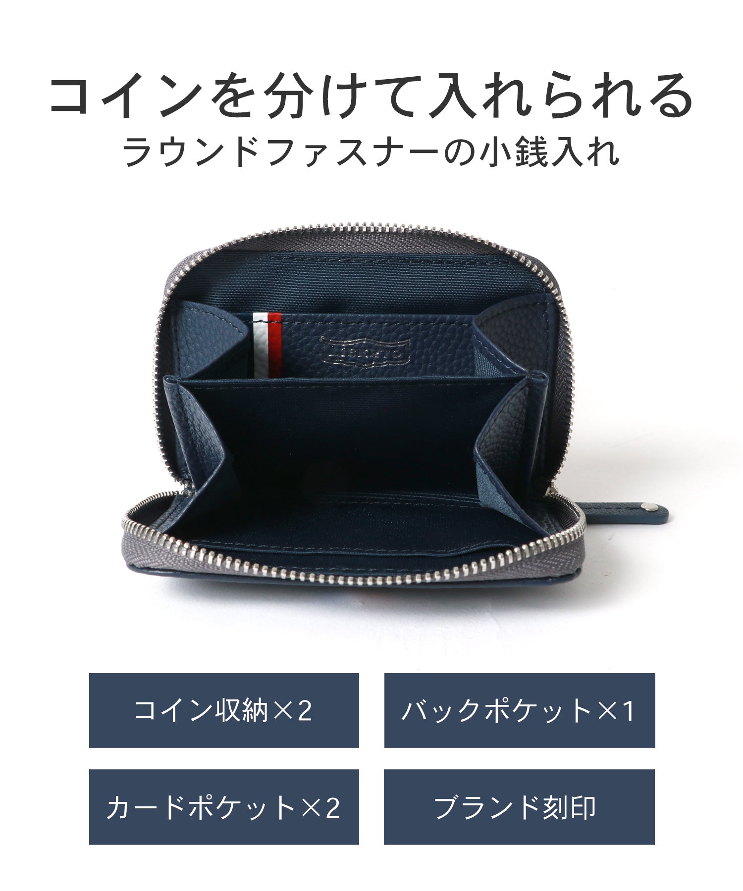 LiBERTO EDWIN Shrink Leather Genuine Leather Round Zipper Coin Case Coin Purse