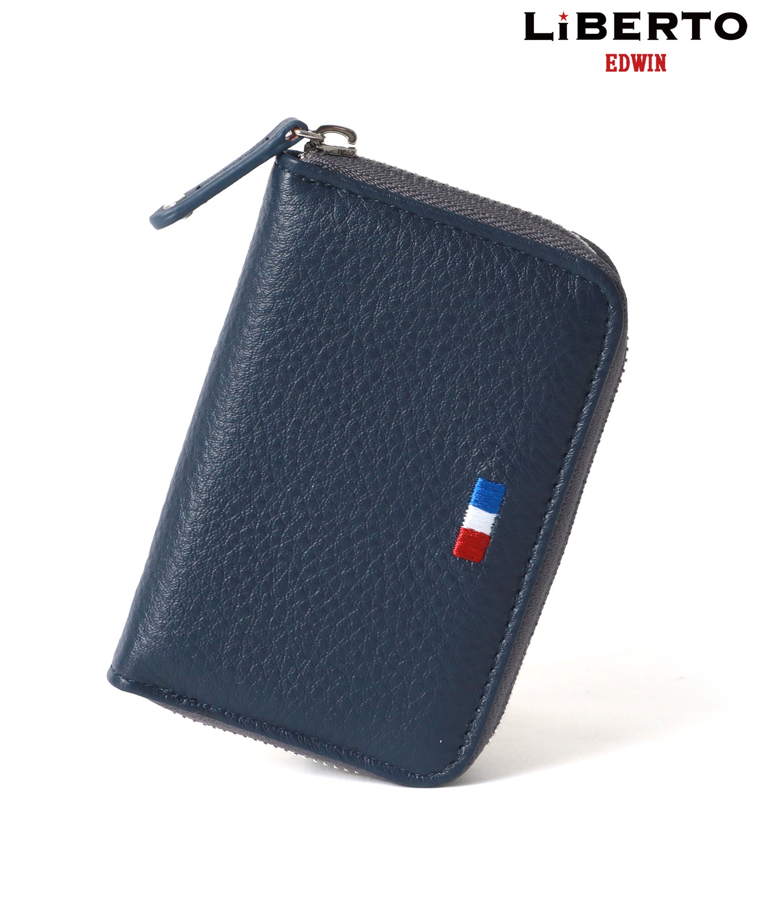 LiBERTO EDWIN Shrink Leather Genuine Leather Round Zipper Coin Case Coin Purse