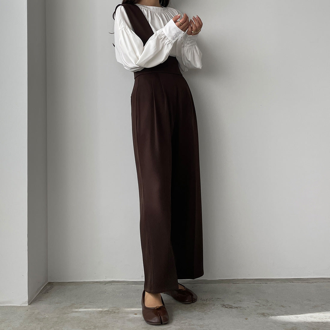 ルエレ Louere Louere 【取り外し可】ワイドサスペンダーハイウエストパンツ