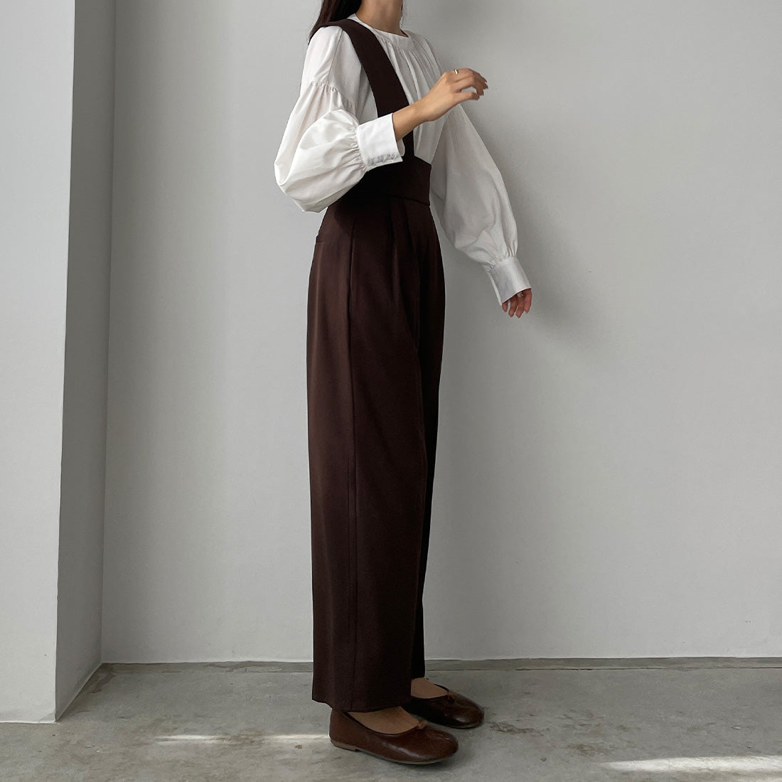 ルエレ Louere Louere 【取り外し可】ワイドサスペンダーハイウエストパンツ