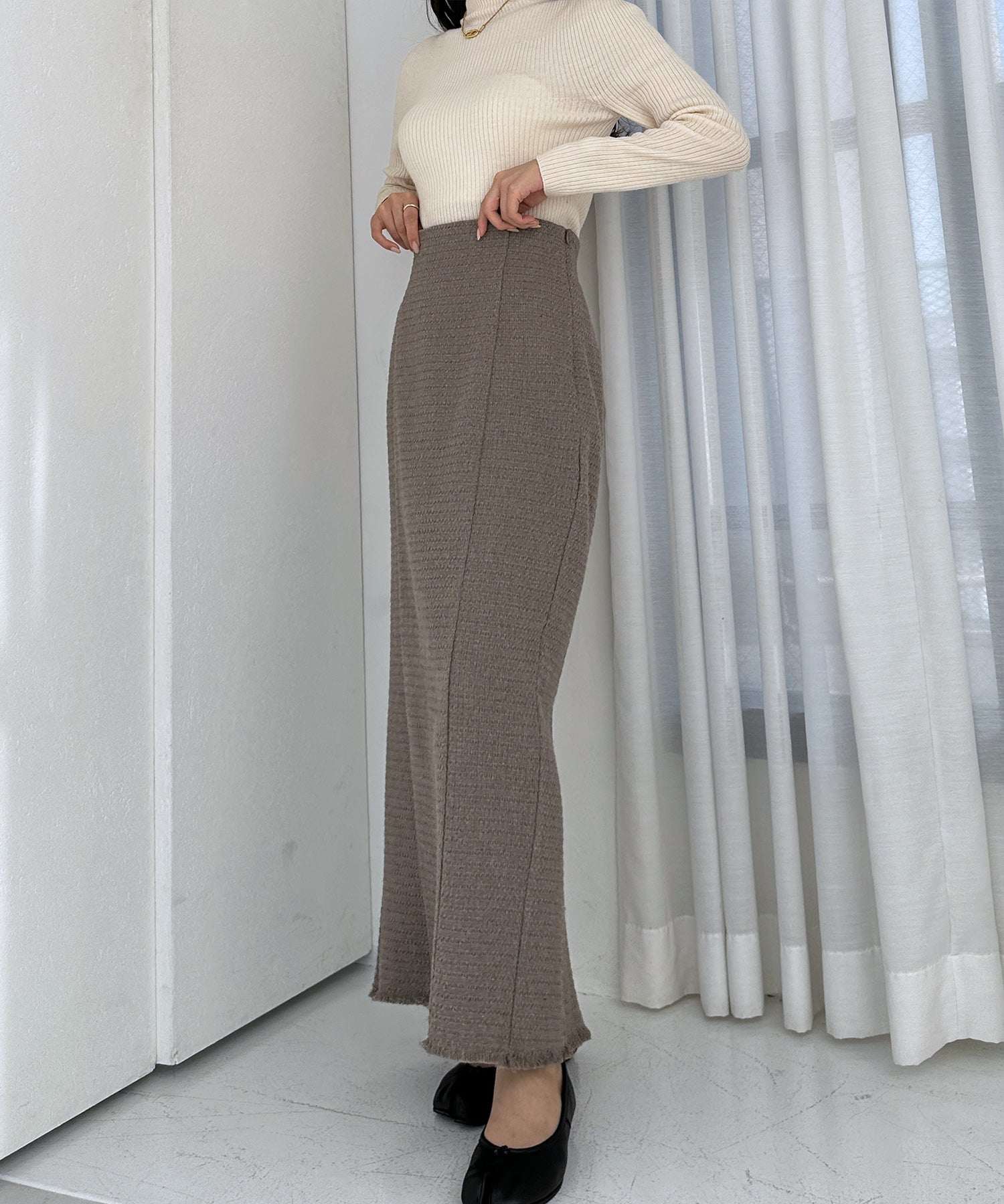 ルエレ Louere Louere ツイードハイウエストペンシルスカート