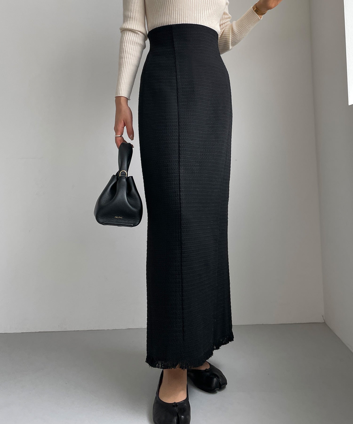 ルエレ Louere Louere ツイードハイウエストペンシルスカート