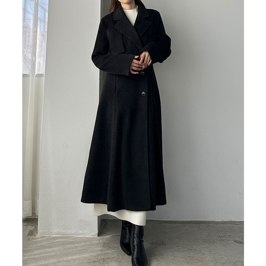 ルエレ Louere Louere ウエストシェイプフレアチェスターコート