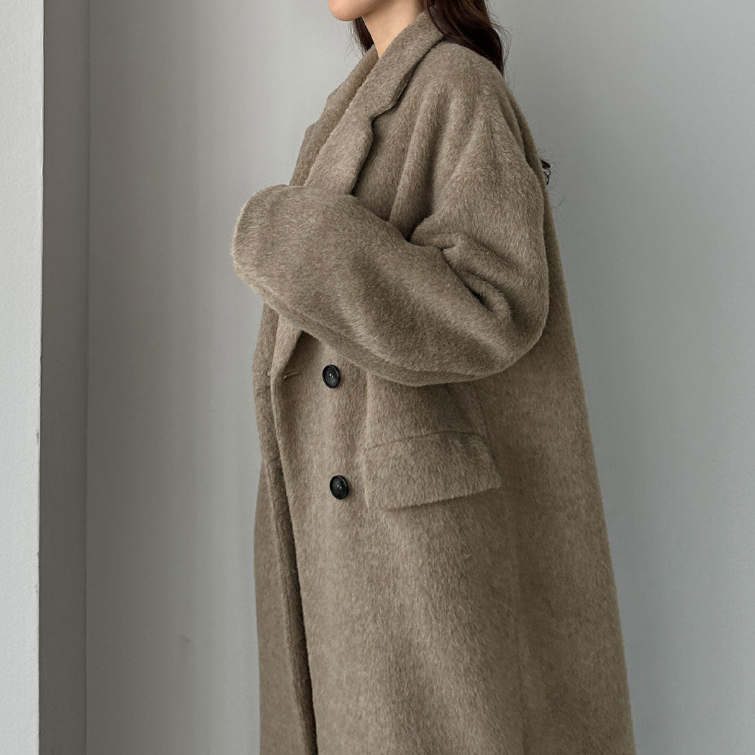 ルエレ Louere Louere ダブルロングシャギーチェスターコート