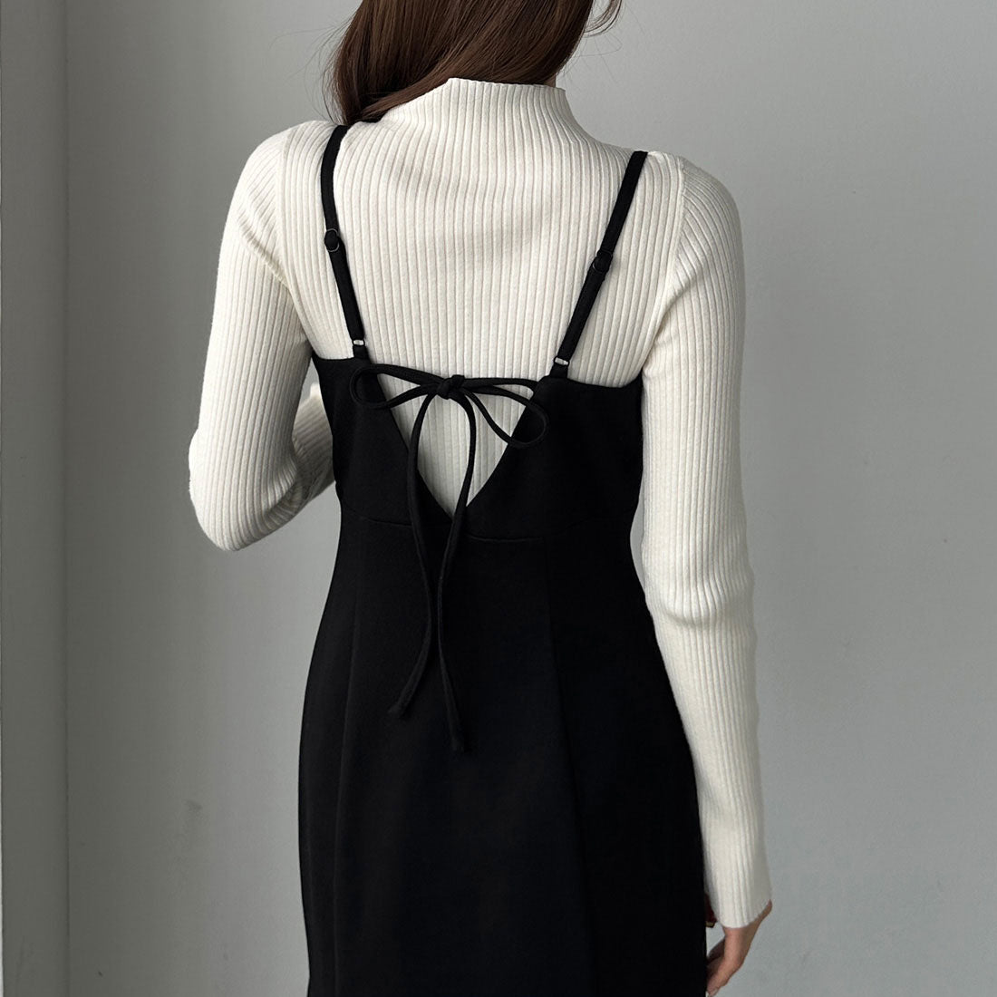 ルエレ Louere Louere ウォームマーメイドリボンキャミワンピース【秋冬もっちり素材】