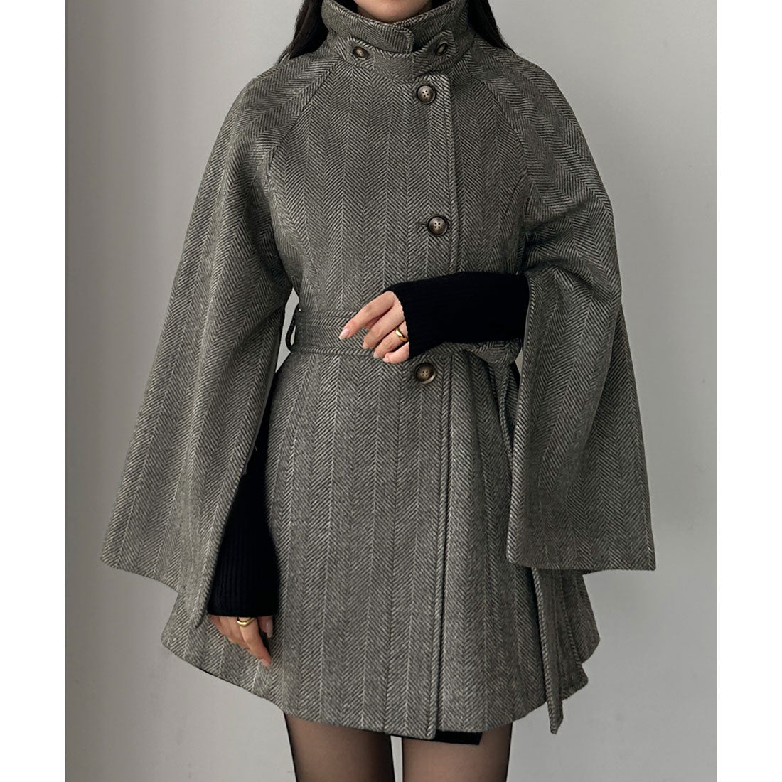 ルエレ Louere Louere ハイネックミドル丈コート