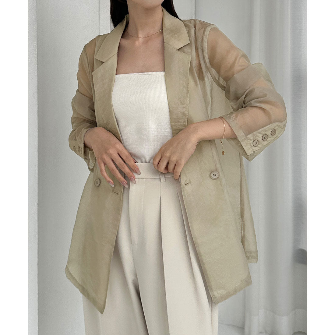 ルエレ Louere Louere シアーテーラードジャケット （グレージュ） グレージュ