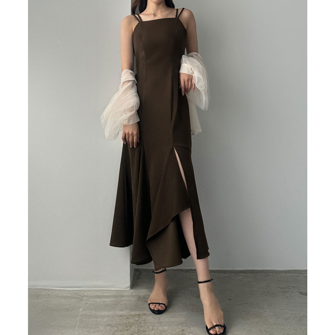 ルエレ Louere Louere イレヘム深スリットマーメイドキャミワンピース （ブラウン） ブラウン