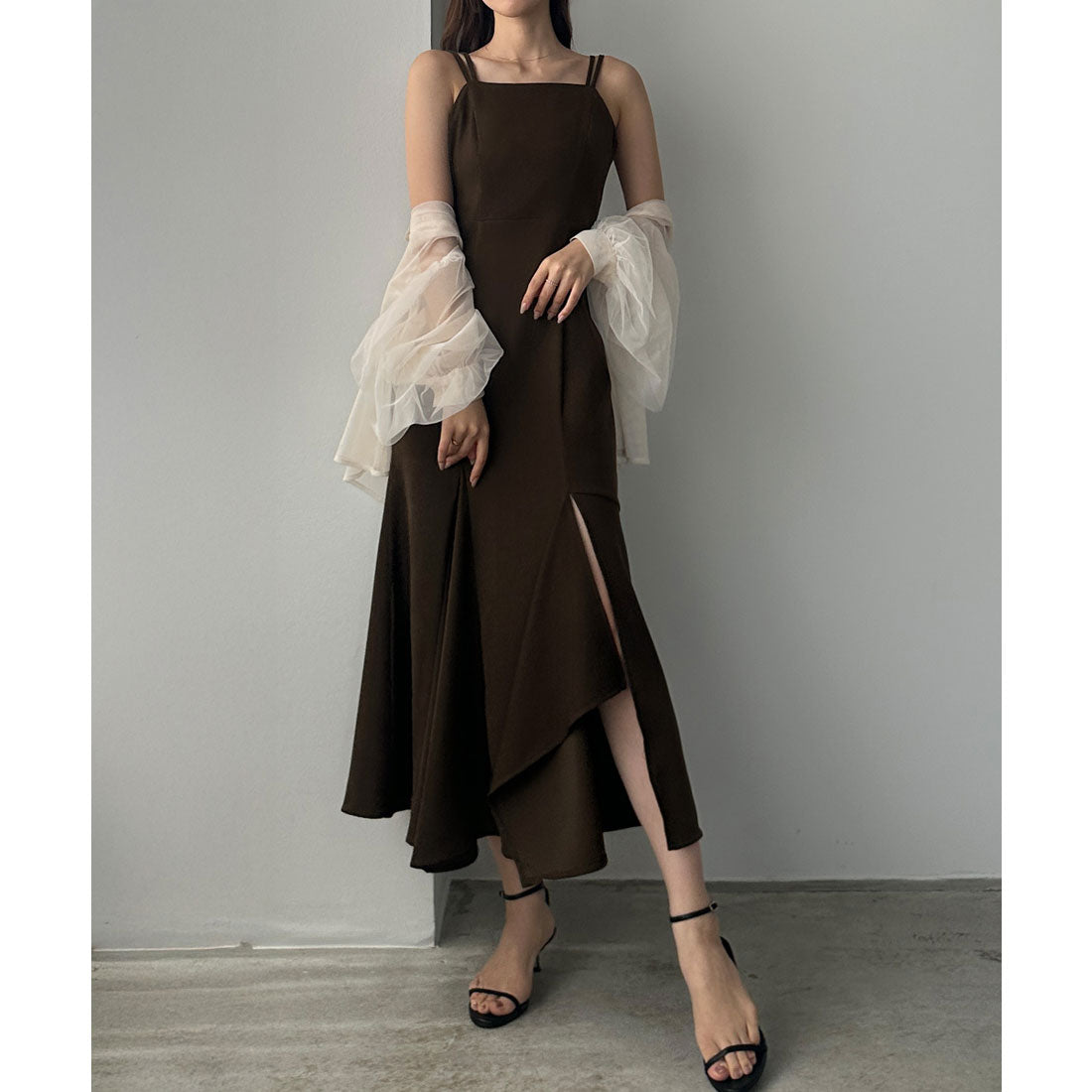 ルエレ Louere Louere イレヘム深スリットマーメイドキャミワンピース （ブラウン） ブラウン