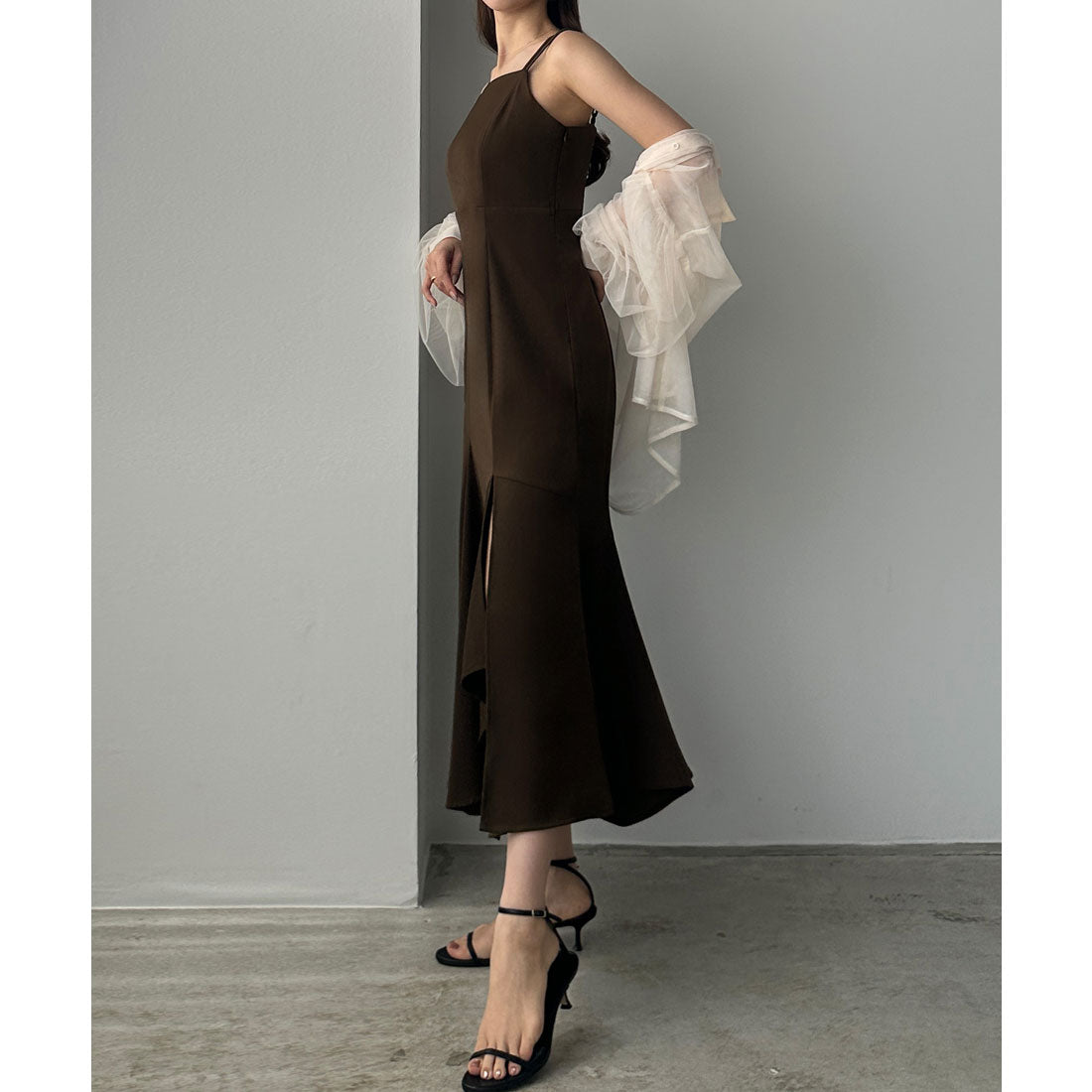 ルエレ Louere Louere イレヘム深スリットマーメイドキャミワンピース （ブラウン） ブラウン