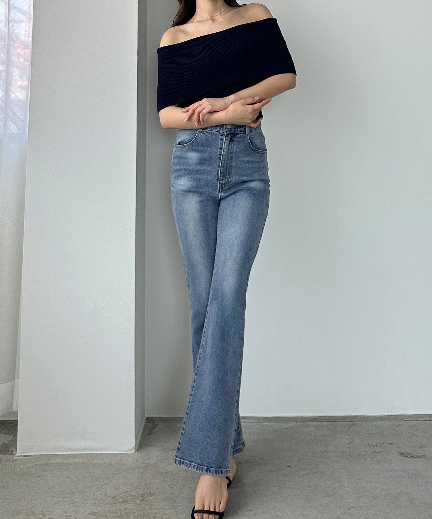 ルエレ Louere Louere ストレッチフレアデニムパンツ （ライトブルー） ライトブルー