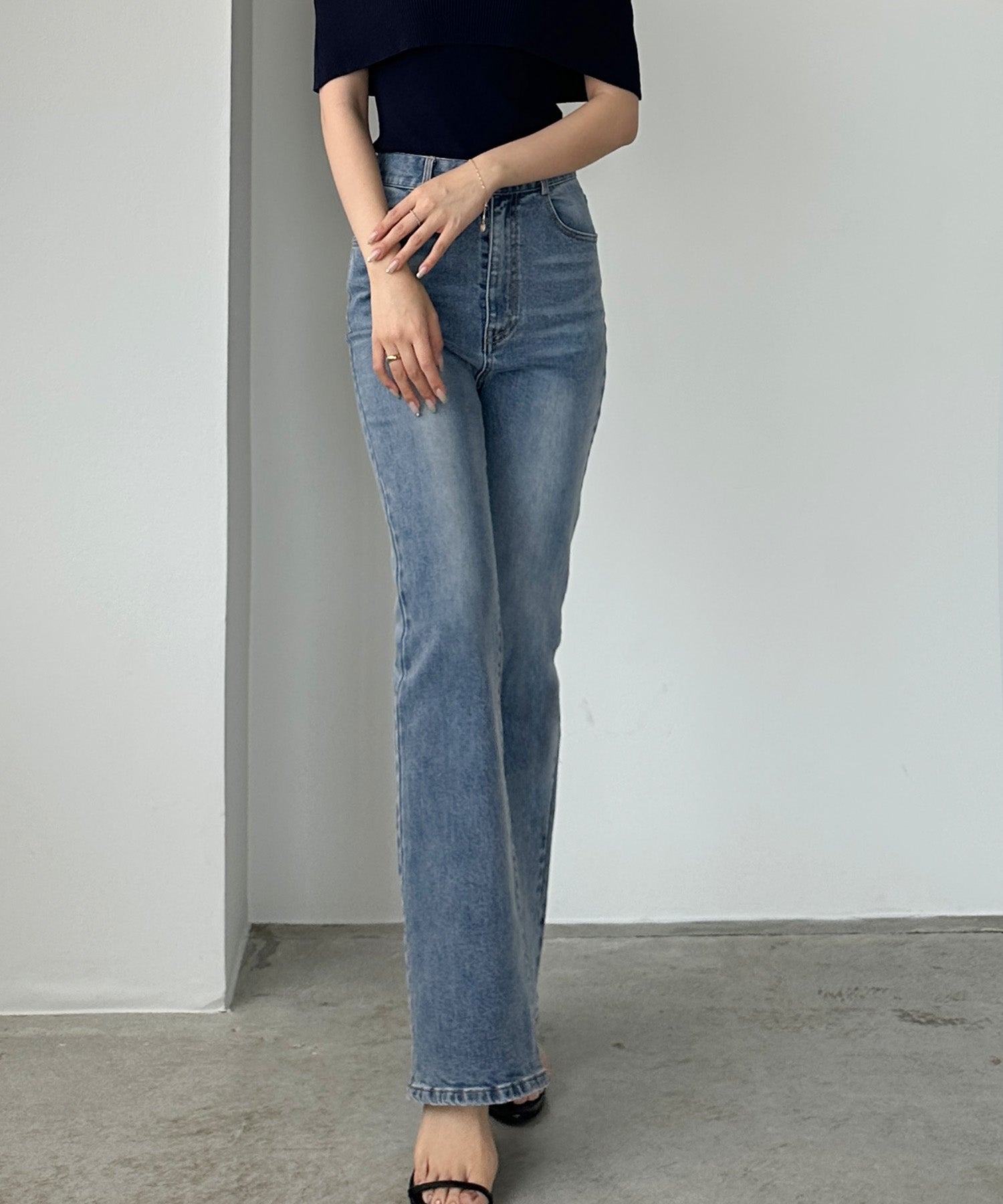 ルエレ Louere Louere ストレッチフレアデニムパンツ （ライトブルー） ライトブルー