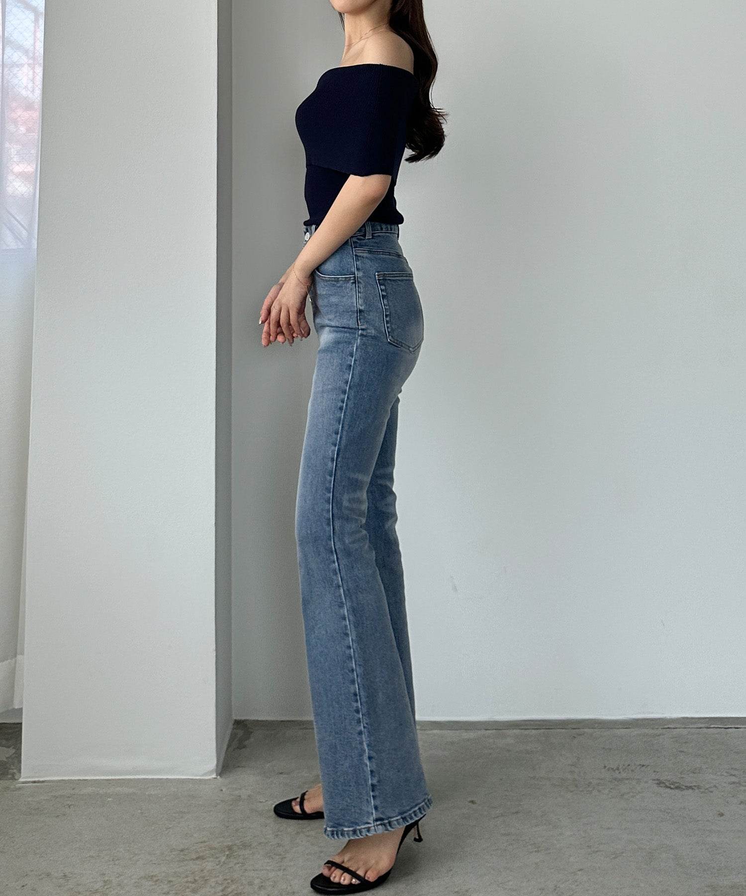 ルエレ Louere Louere ストレッチフレアデニムパンツ （ライトブルー） ライトブルー