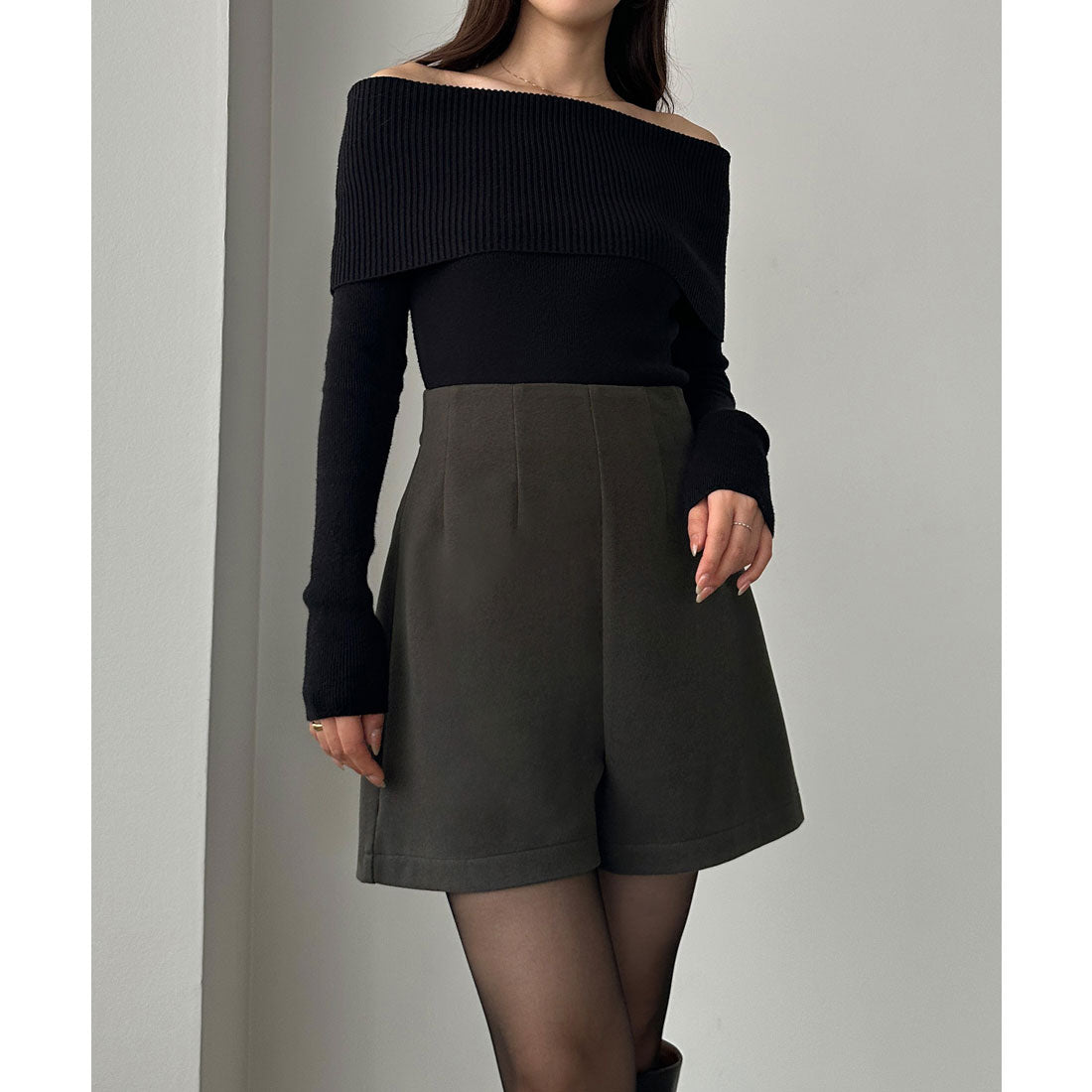 ルエレ Louere Louere ウールライクハイウエストショートパンツ （グレー） グレー