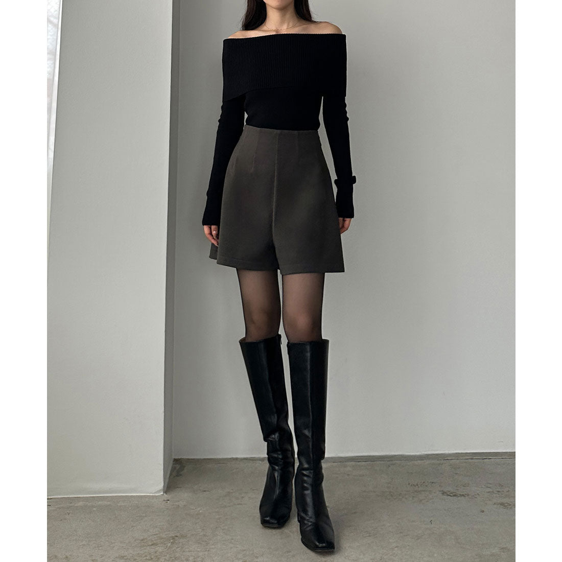 ルエレ Louere Louere ウールライクハイウエストショートパンツ （グレー） グレー