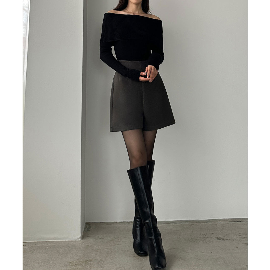 ルエレ Louere Louere ウールライクハイウエストショートパンツ （グレー） グレー