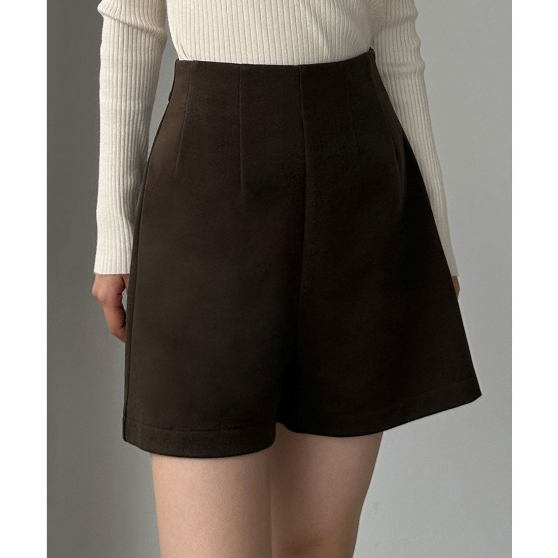 ルエレ Louere Louere ウールライクハイウエストショートパンツ （ダークブラウン） ダークブラウン