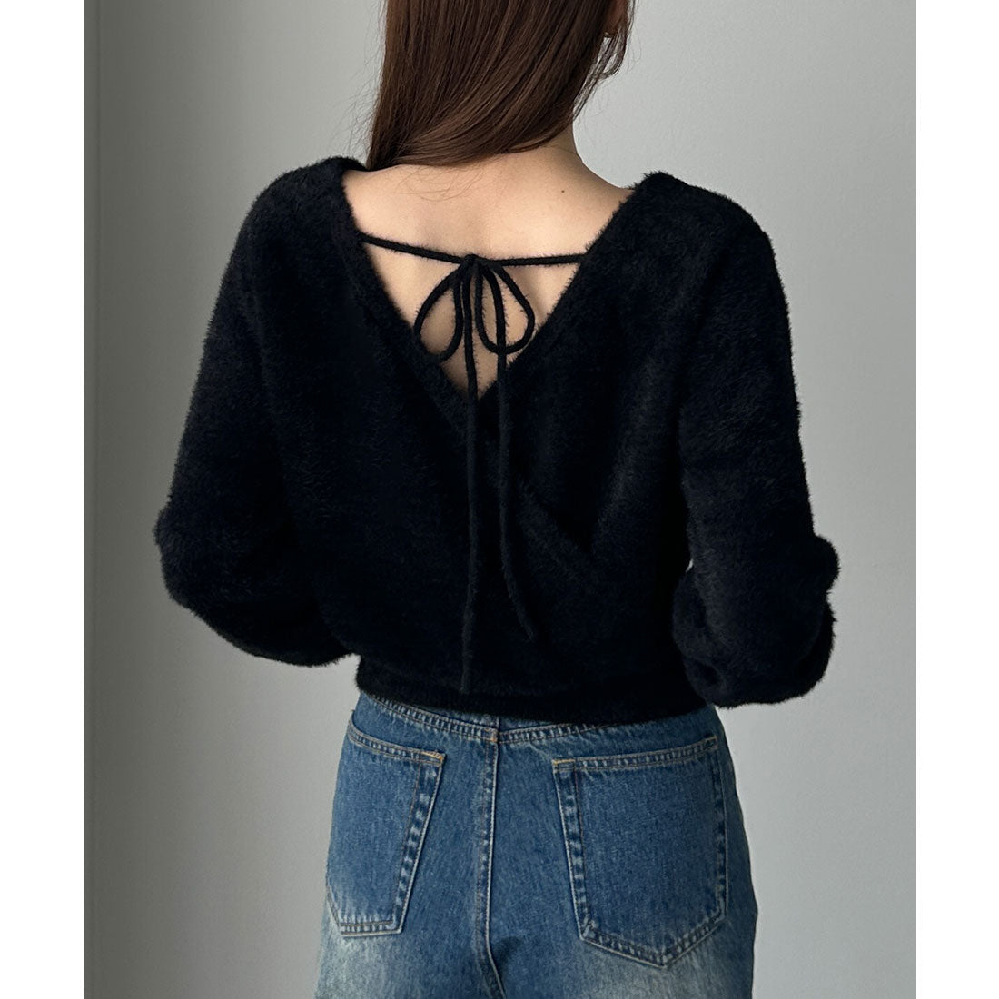 ルエレ Louere Louere バックオープンニットトップス （ブラック） ブラック