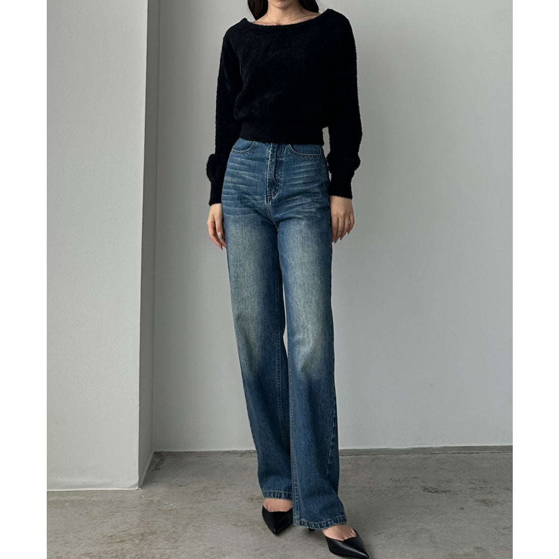 ルエレ Louere Louere バックオープンニットトップス （ブラック） ブラック