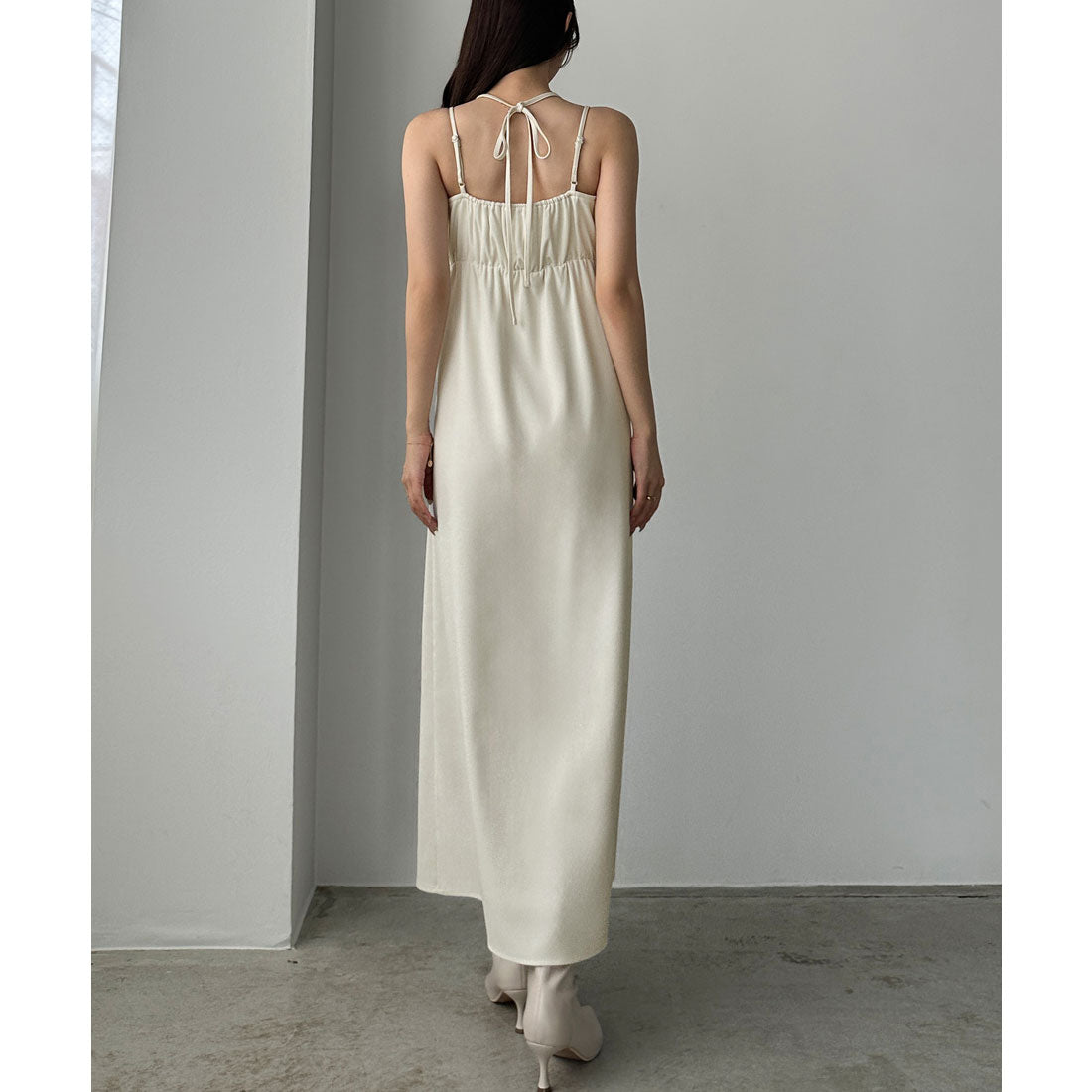 ルエレ Louere Louere シャギーショートニット＋セミフレアキャミワンピースSET （アイボリー） アイボリー