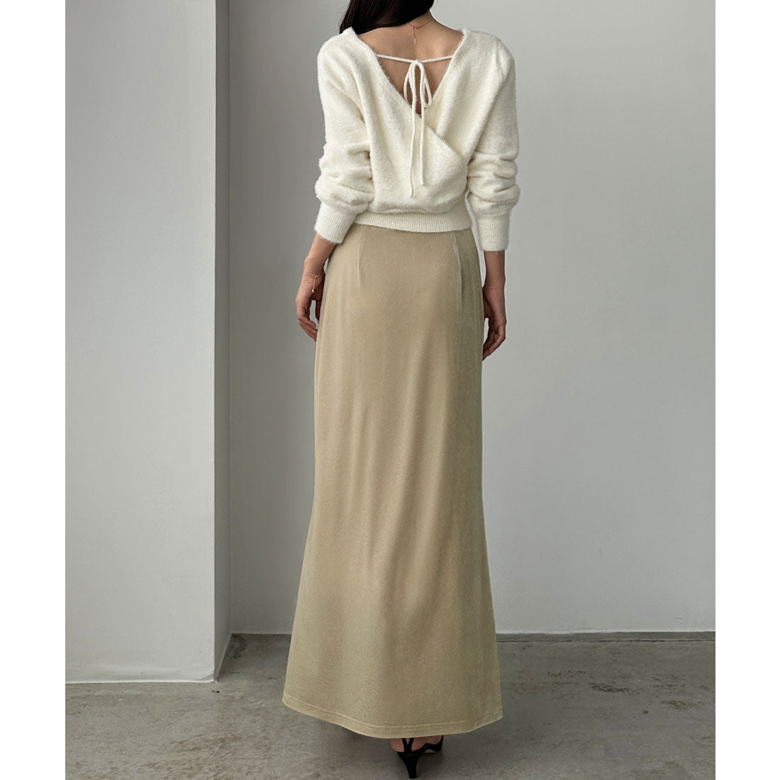 ルエレ Louere Louere ハイウエストべロアナロースカート （クリーム） クリーム