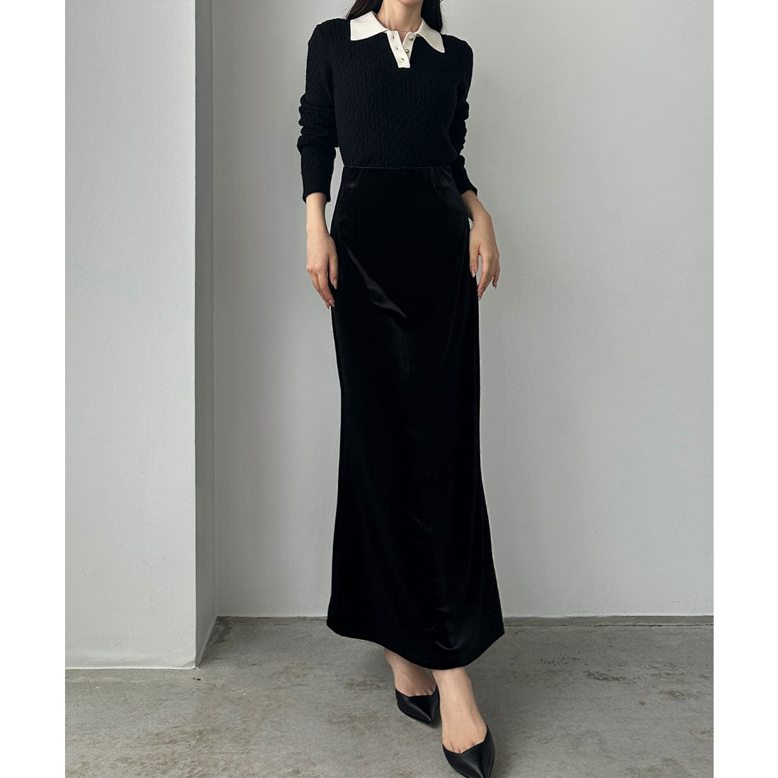 ルエレ Louere Louere ハイウエストべロアナロースカート （ブラック） ブラック