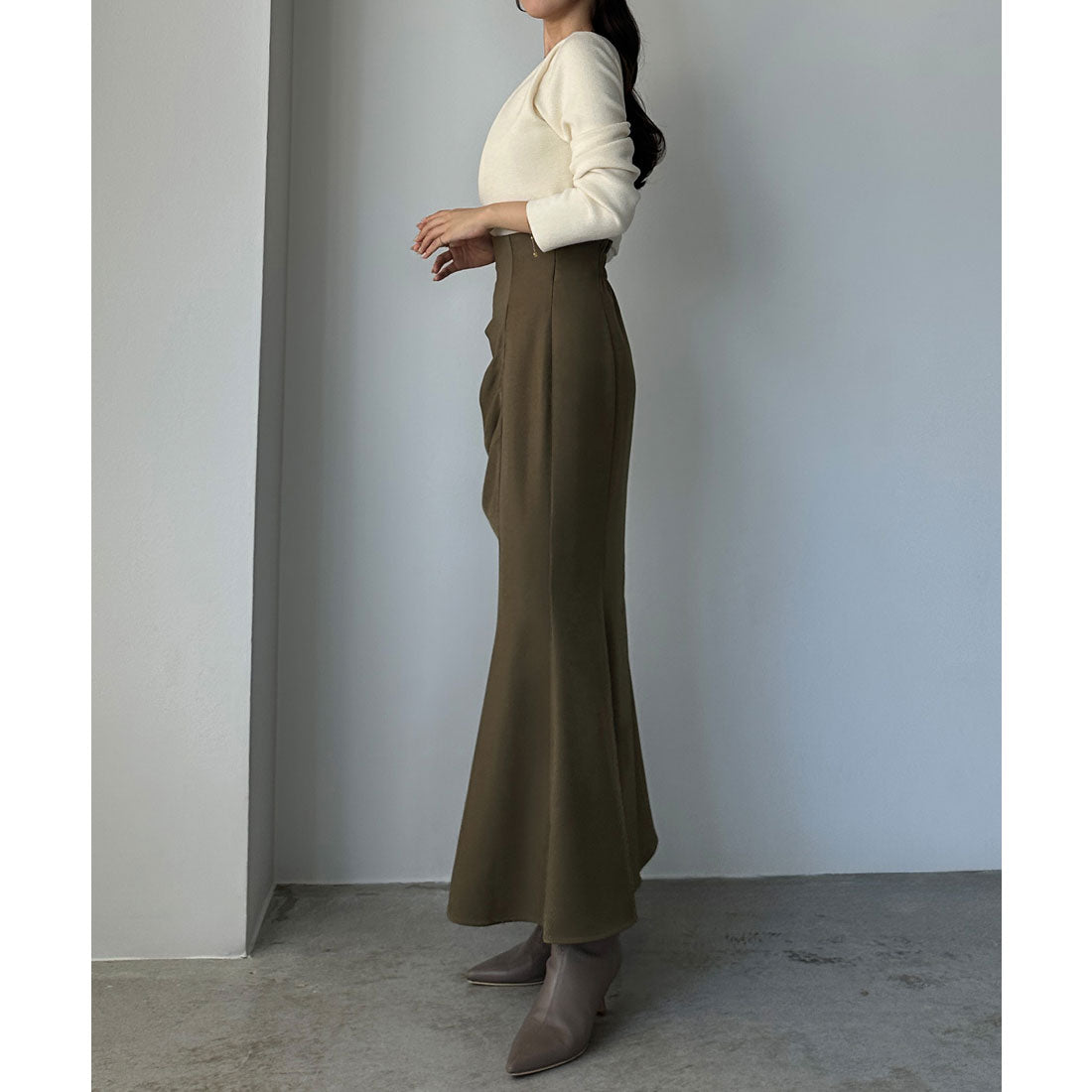 ルエレ Louere Louere ハイウエストドレープマーメイドスカート（通年素材） （グレージュ） グレージュ