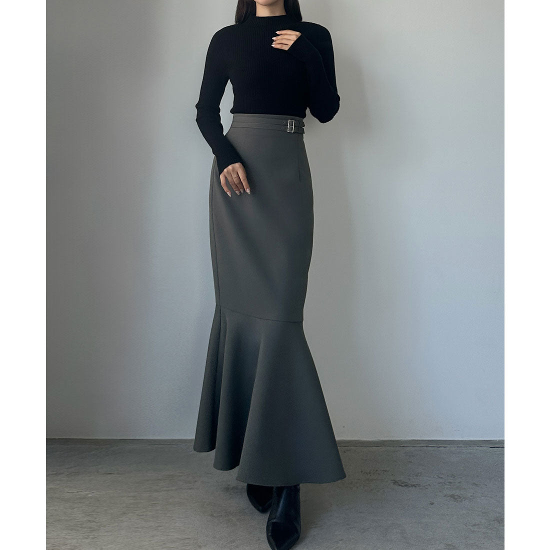 ルエレ Louere Louere ウエストベルトマーメイドスカート(通年素材) （チャコール） チャコール