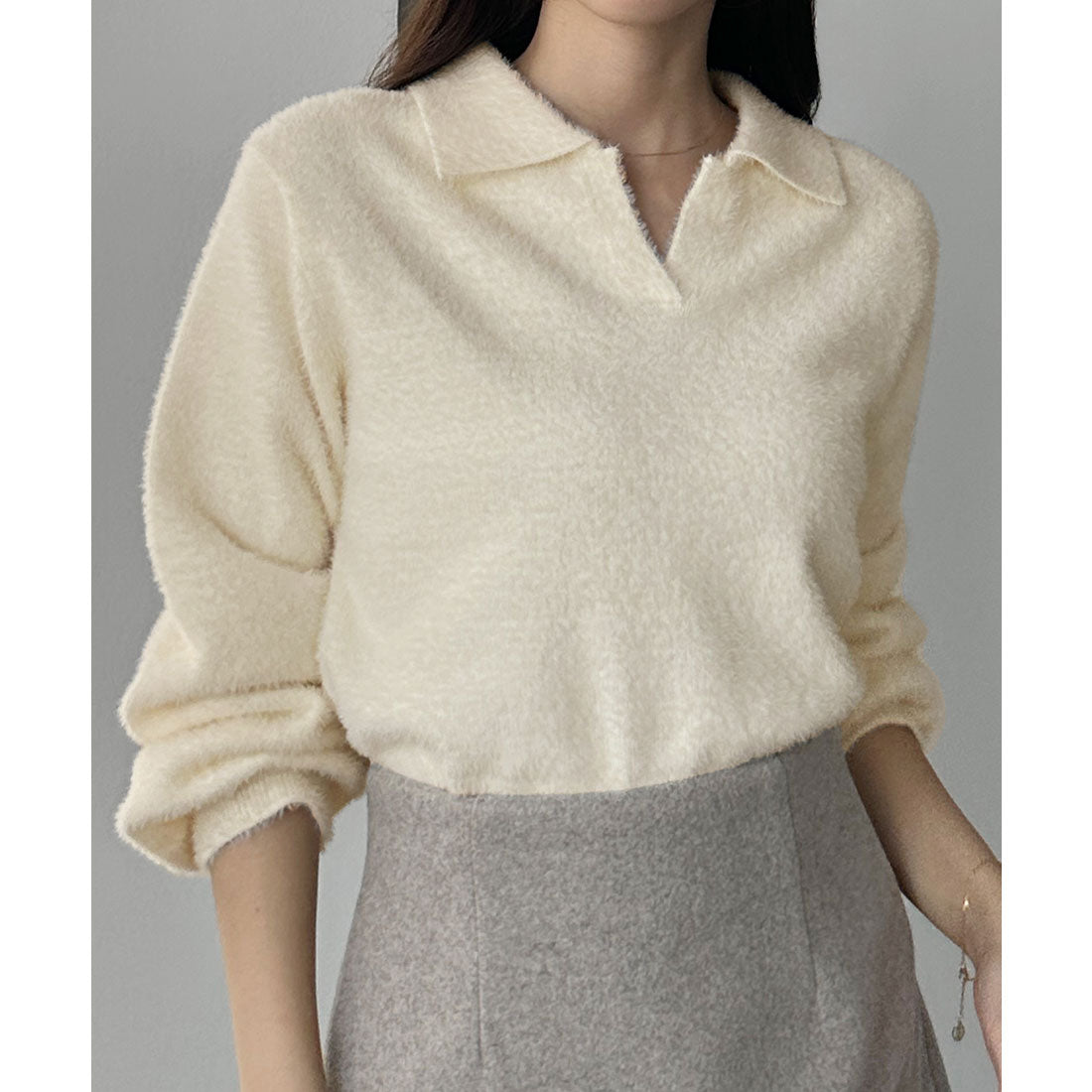 ルエレ Louere Louere シャギースキッパーニットトップス （アイボリー） アイボリー