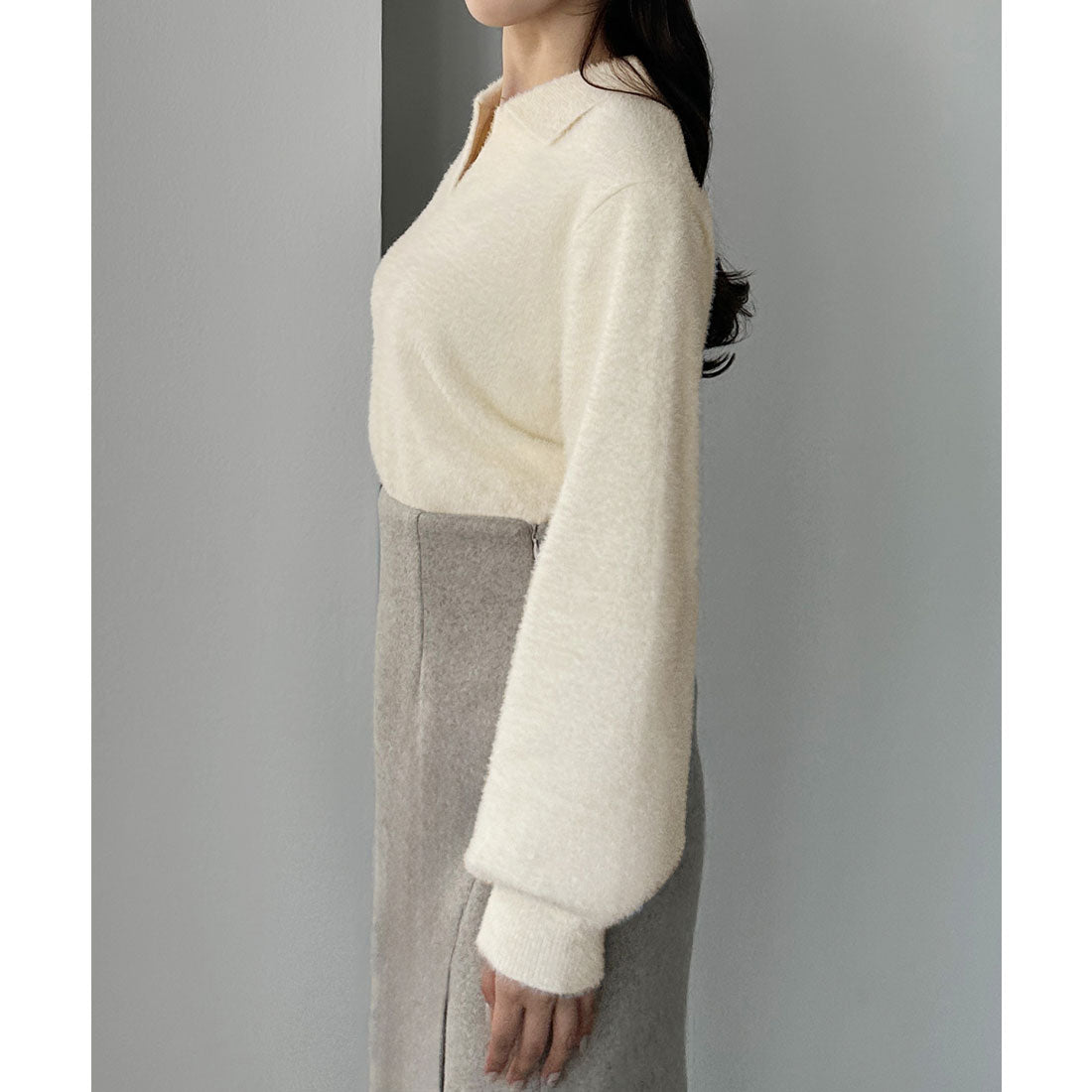 ルエレ Louere Louere シャギースキッパーニットトップス （アイボリー） アイボリー