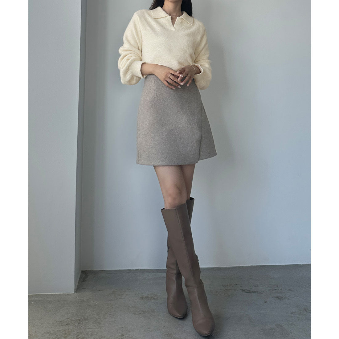 ルエレ Louere Louere シャギースキッパーニットトップス （アイボリー） アイボリー