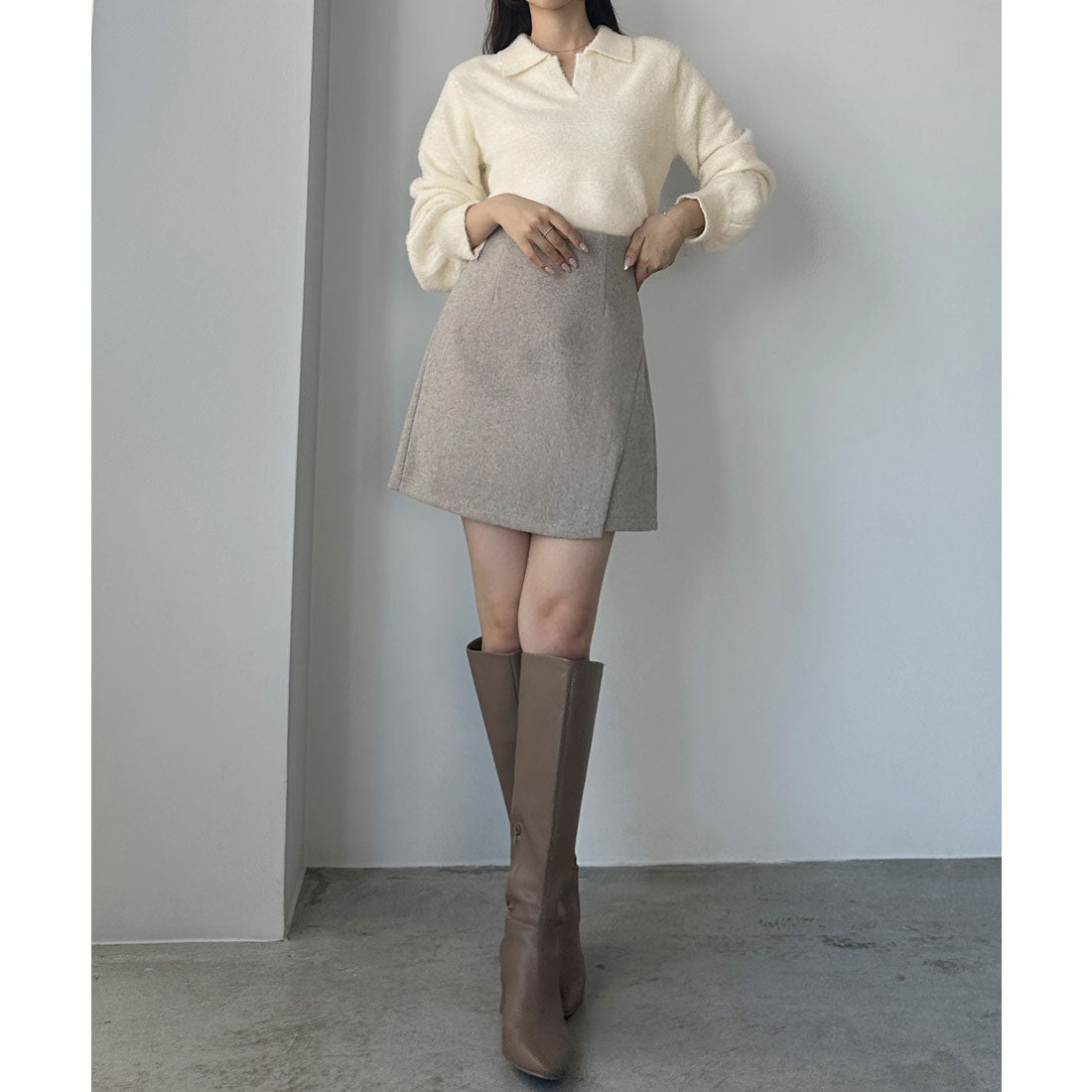 ルエレ Louere Louere シャギースキッパーニットトップス （アイボリー） アイボリー