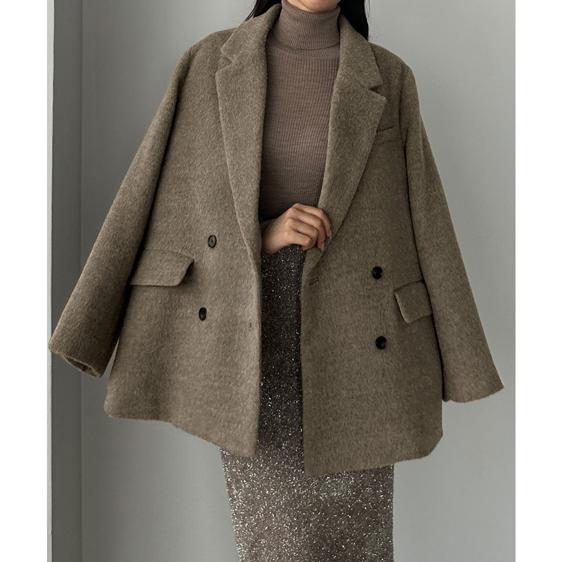 ルエレ Louere Louere シャギーテーラードジャケットコート （モカ） モカ