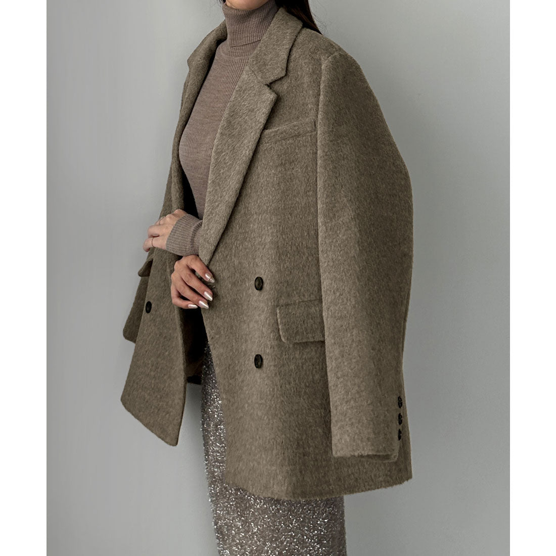 ルエレ Louere Louere シャギーテーラードジャケットコート （モカ） モカ