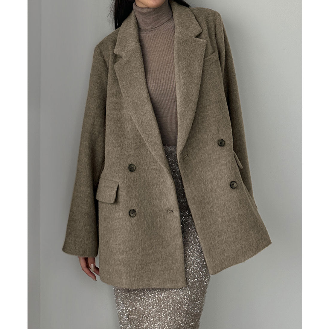 ルエレ Louere Louere シャギーテーラードジャケットコート （モカ） モカ