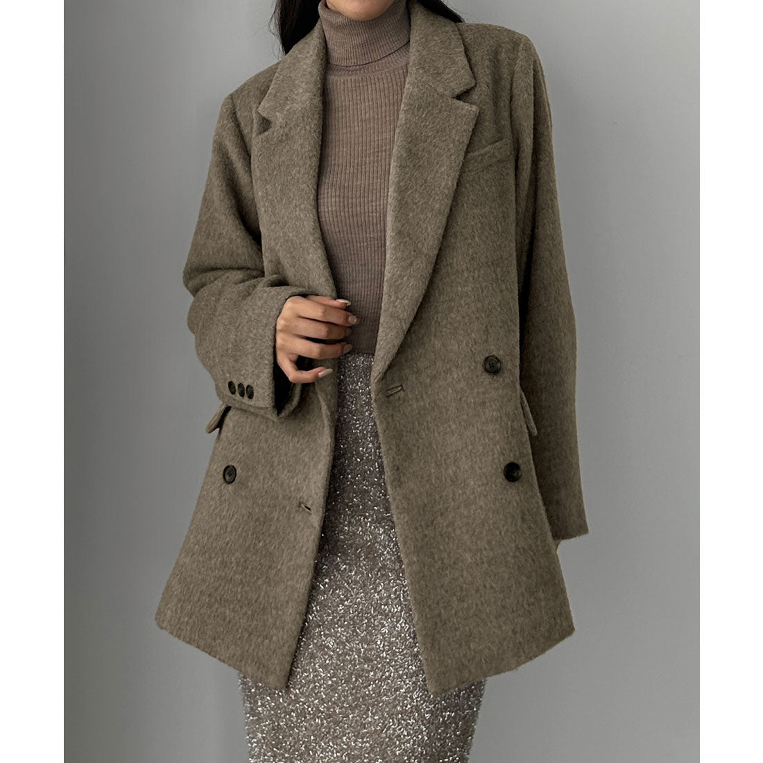ルエレ Louere Louere シャギーテーラードジャケットコート （モカ） モカ