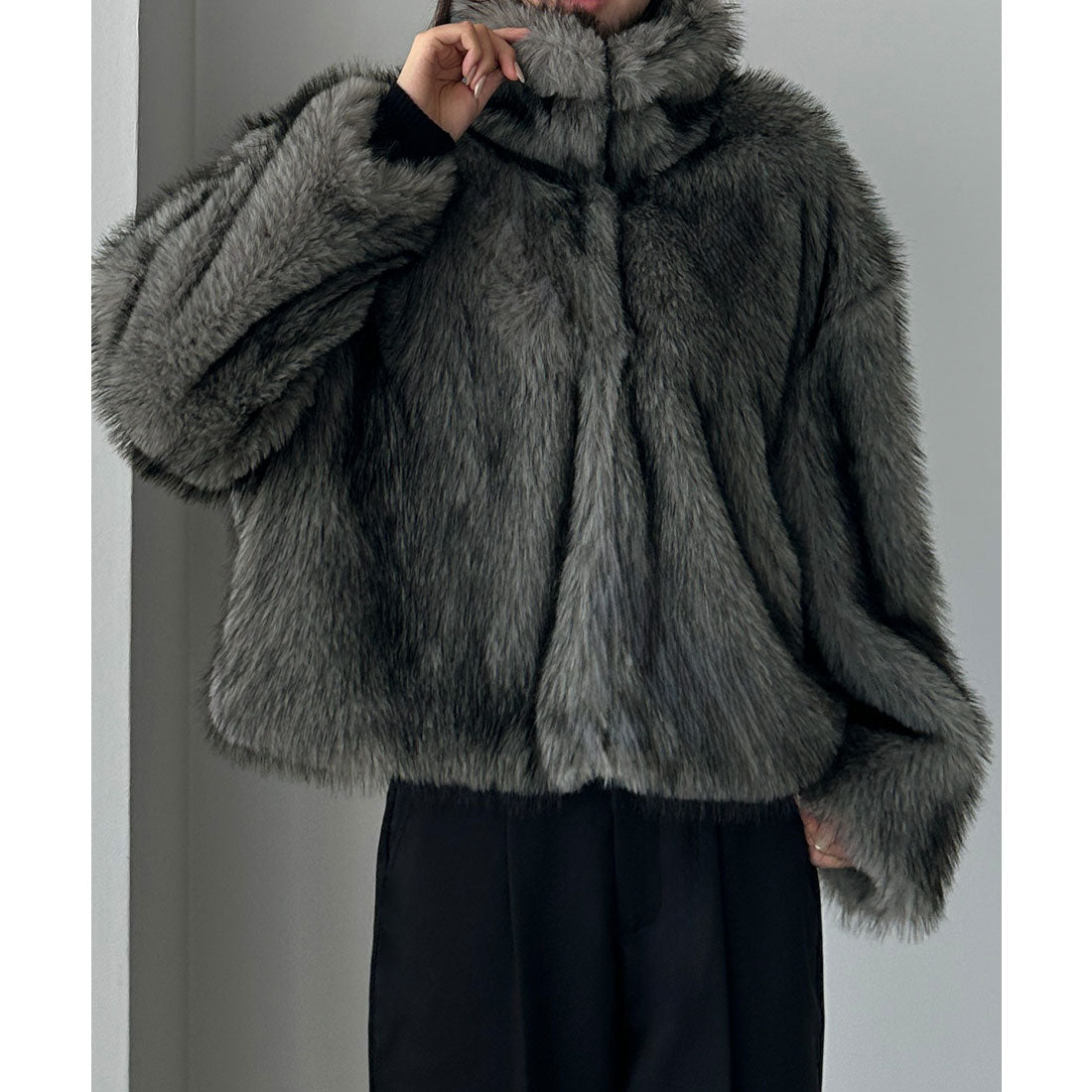 ルエレ Louere Louere 2wayカラーフェイクファーショートコート （グレー） グレー