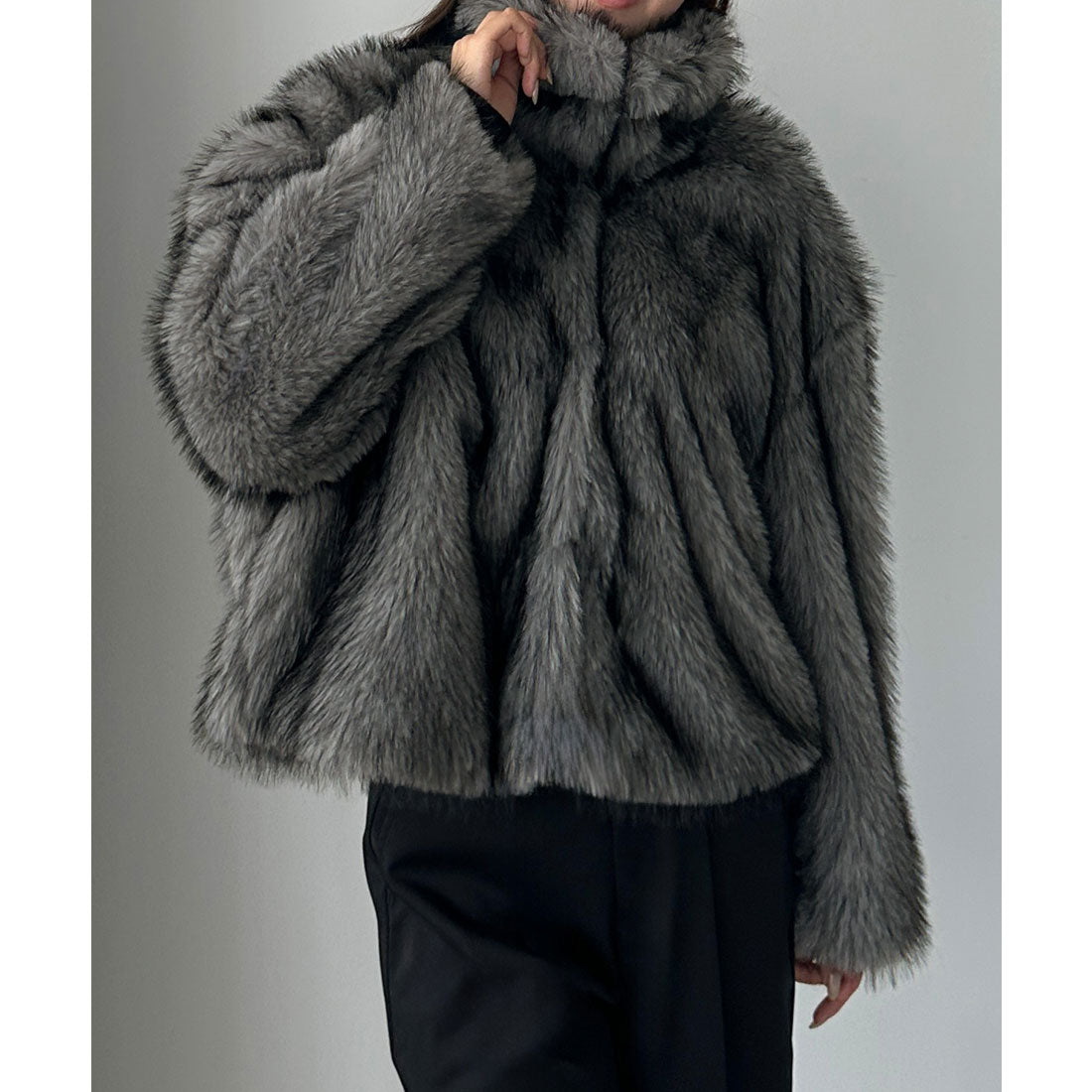 ルエレ Louere Louere 2wayカラーフェイクファーショートコート （グレー） グレー