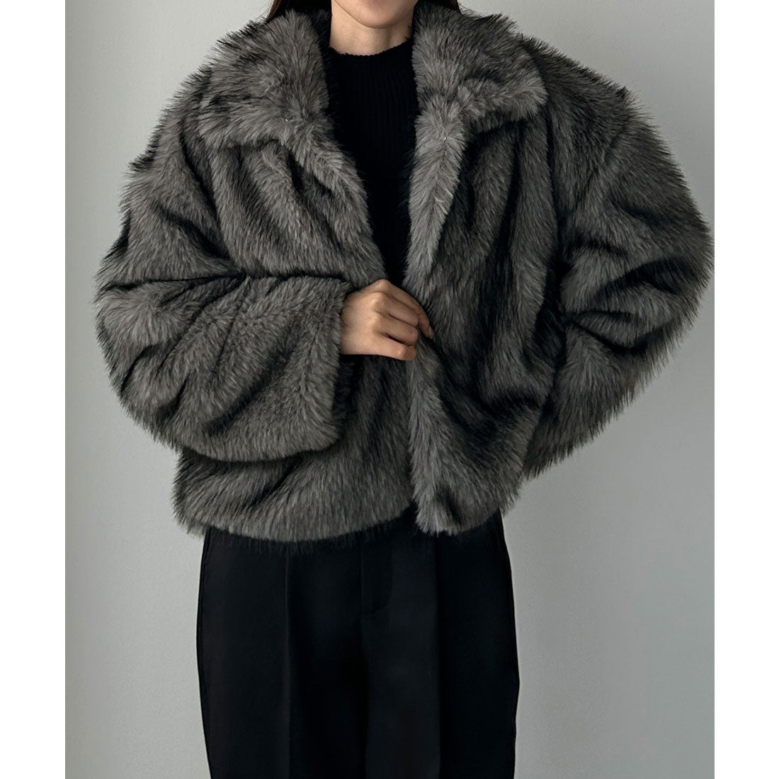 ルエレ Louere Louere 2wayカラーフェイクファーショートコート （グレー） グレー