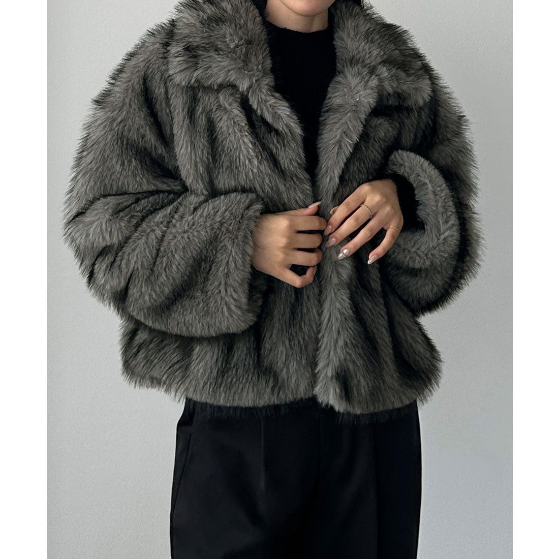 ルエレ Louere Louere 2wayカラーフェイクファーショートコート （グレー） グレー