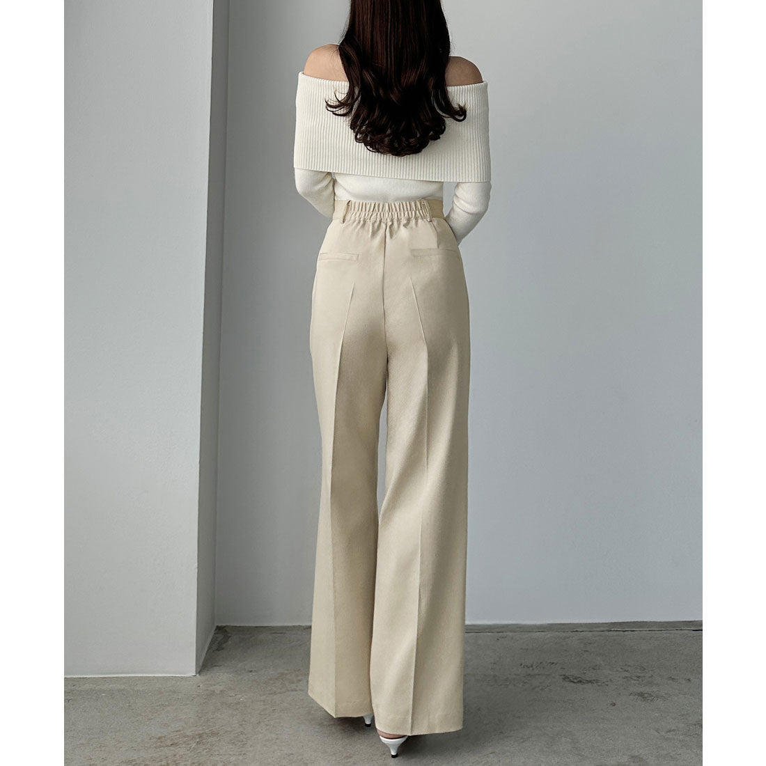 ルエレ Louere Louere ベルトデザインパンツ （アイボリー） アイボリー