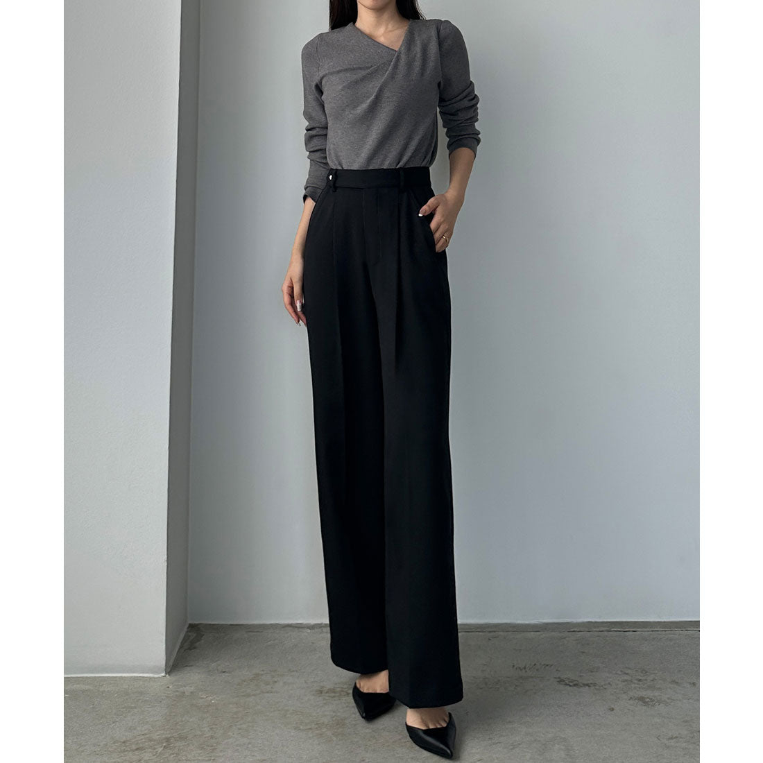 ルエレ Louere Louere ベルトデザインパンツ （ブラック） ブラック