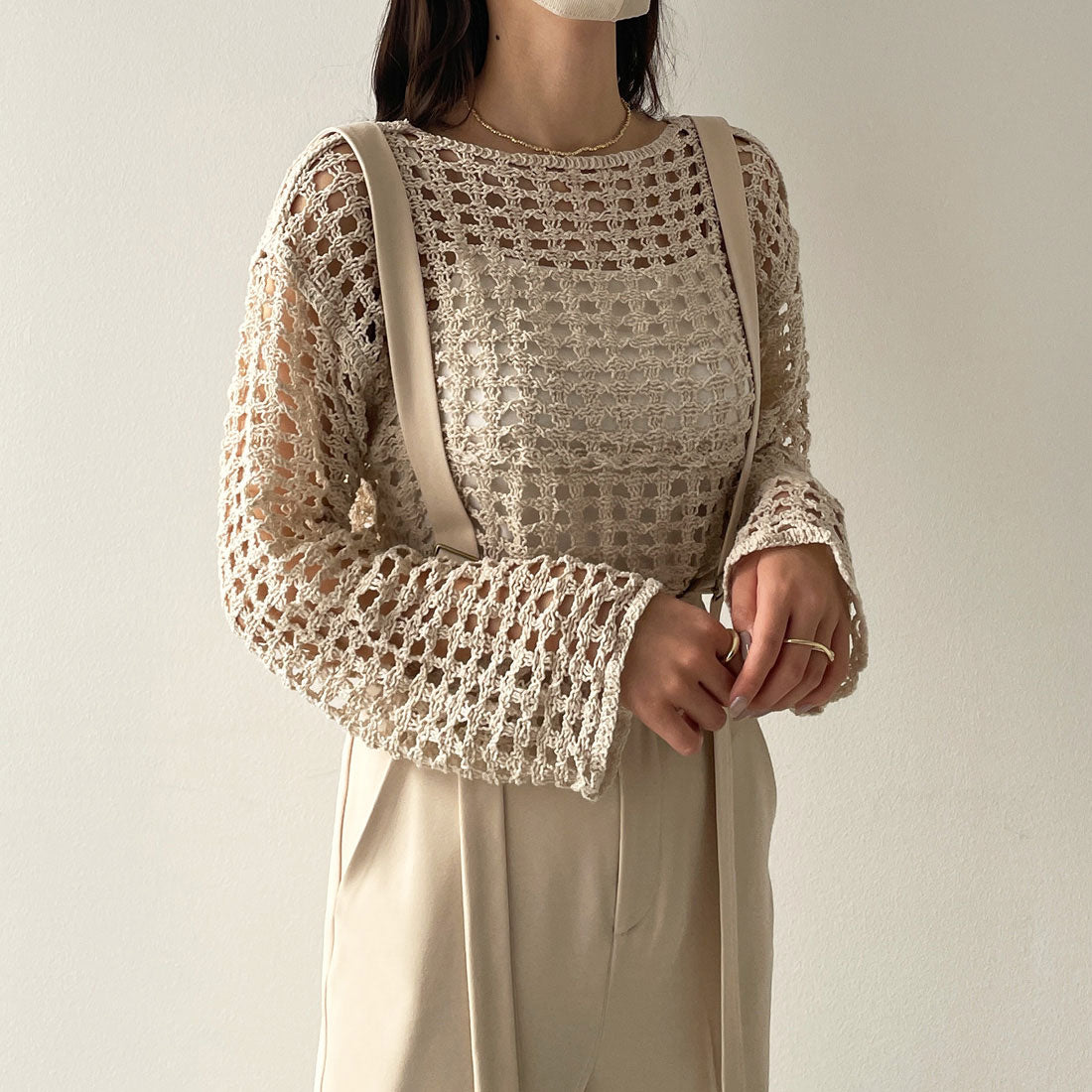 ルエレ Louere メッシュ編みニット