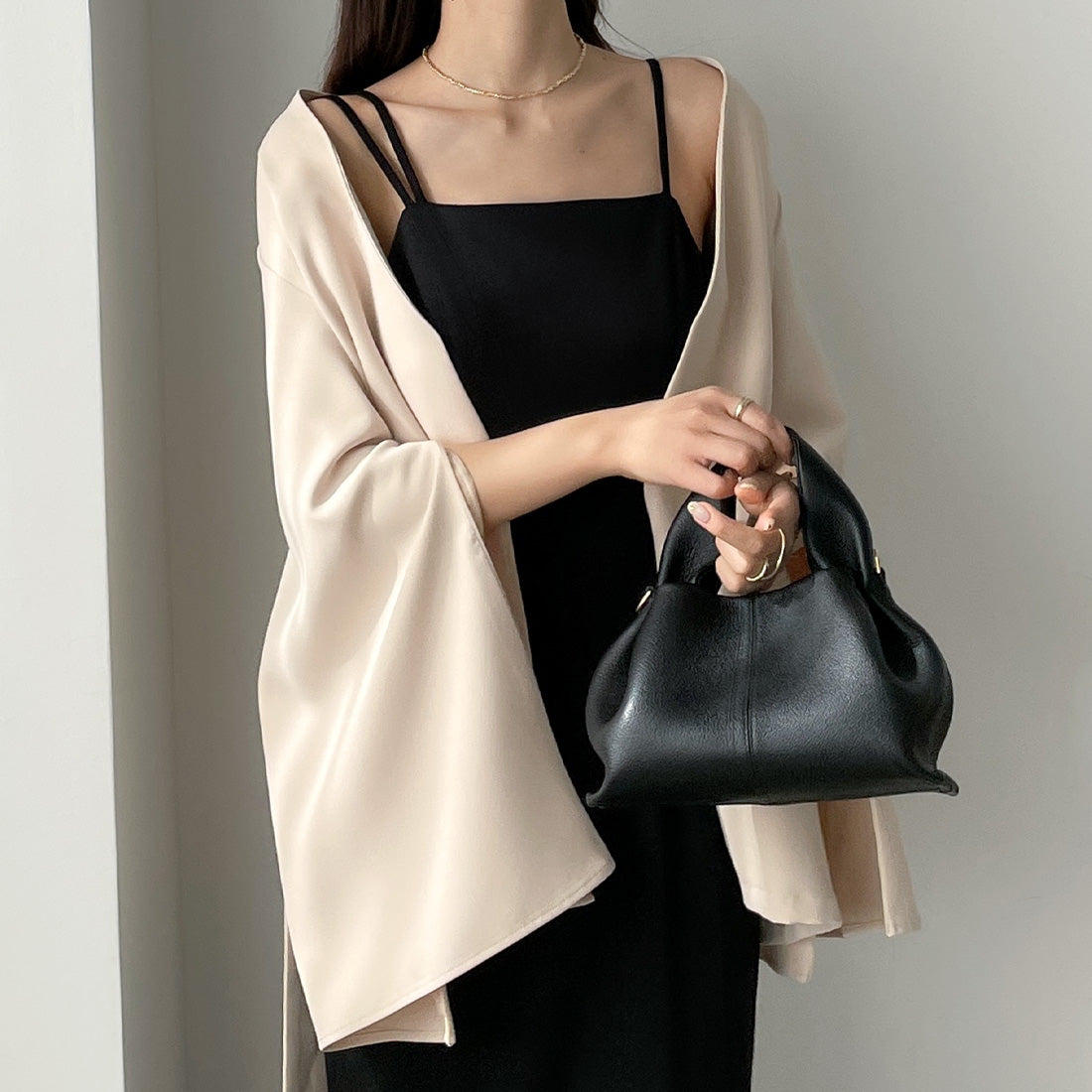 ルエレ Louere アシンメトリーマーメイドキャミワンピース （ブラック） ブラック