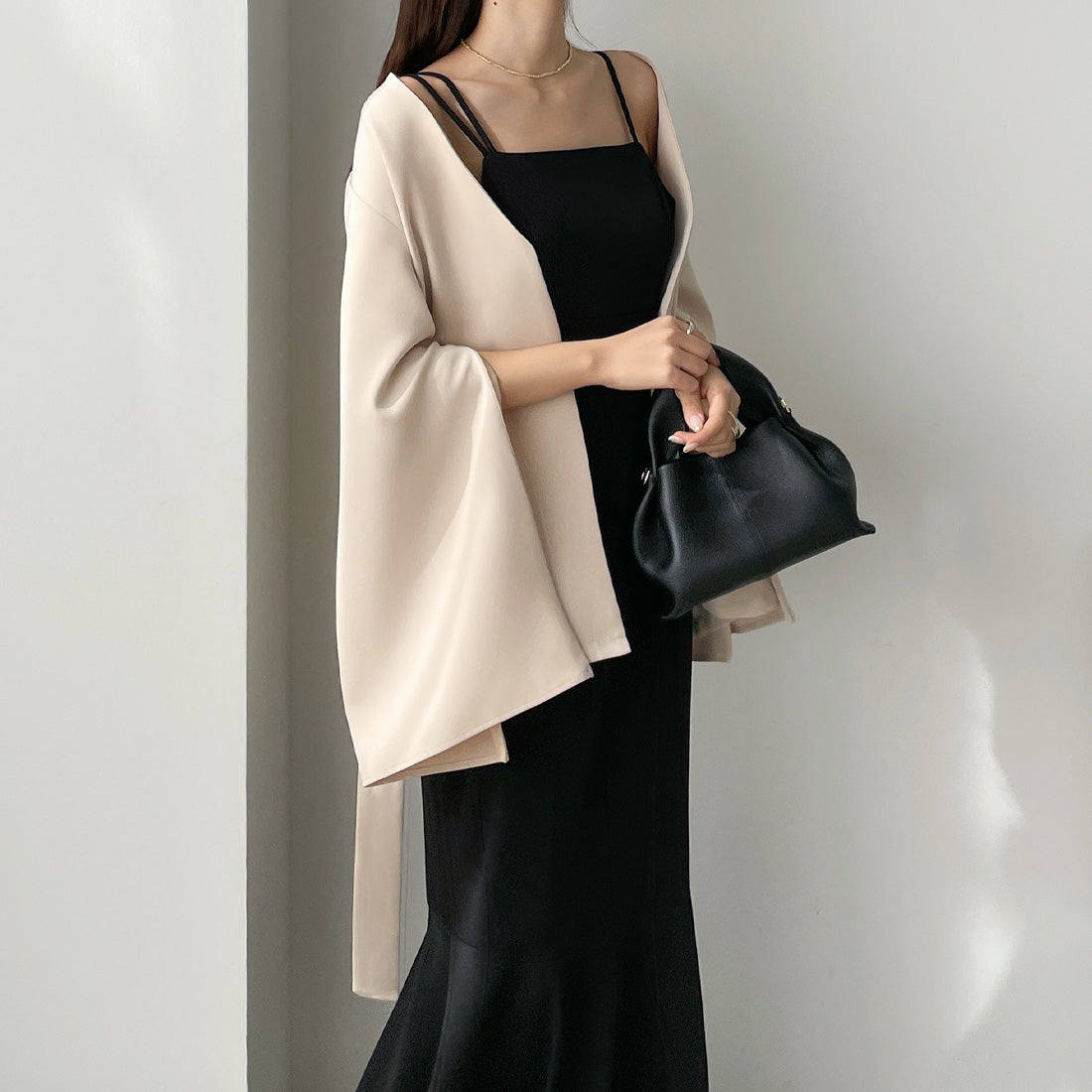 ルエレ Louere アシンメトリーマーメイドキャミワンピース （ブラック） ブラック