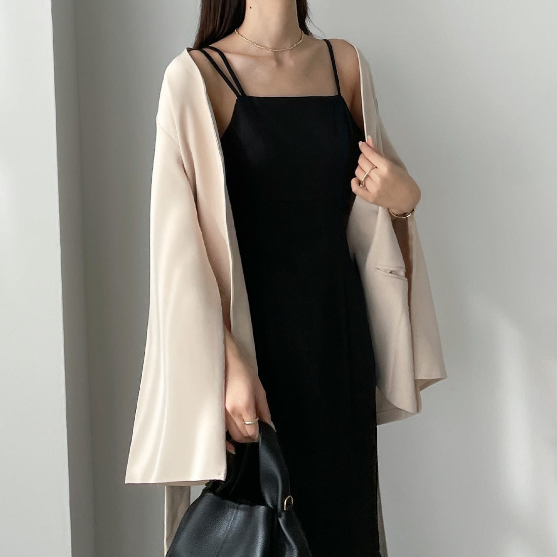 ルエレ Louere アシンメトリーマーメイドキャミワンピース （ブラック） ブラック