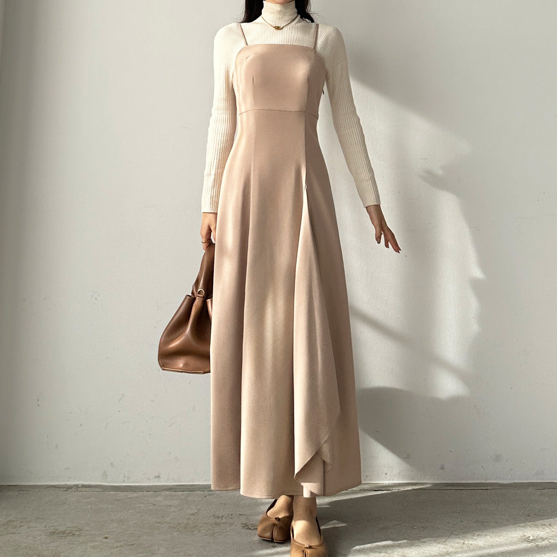 ルエレ Louere フレアラッフルキャミワンピース