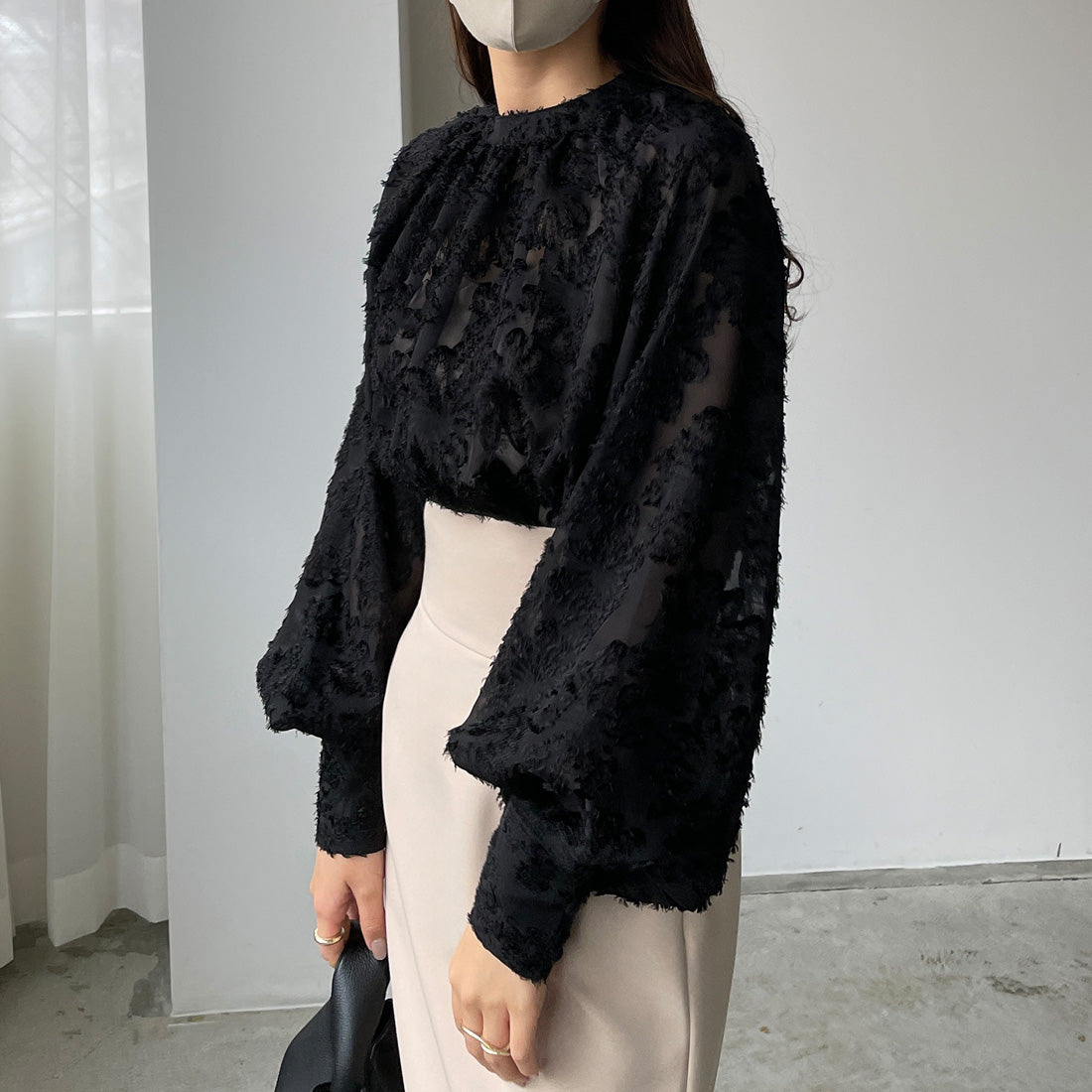 ルエレ Louere シャギーパフスリーブブラウス