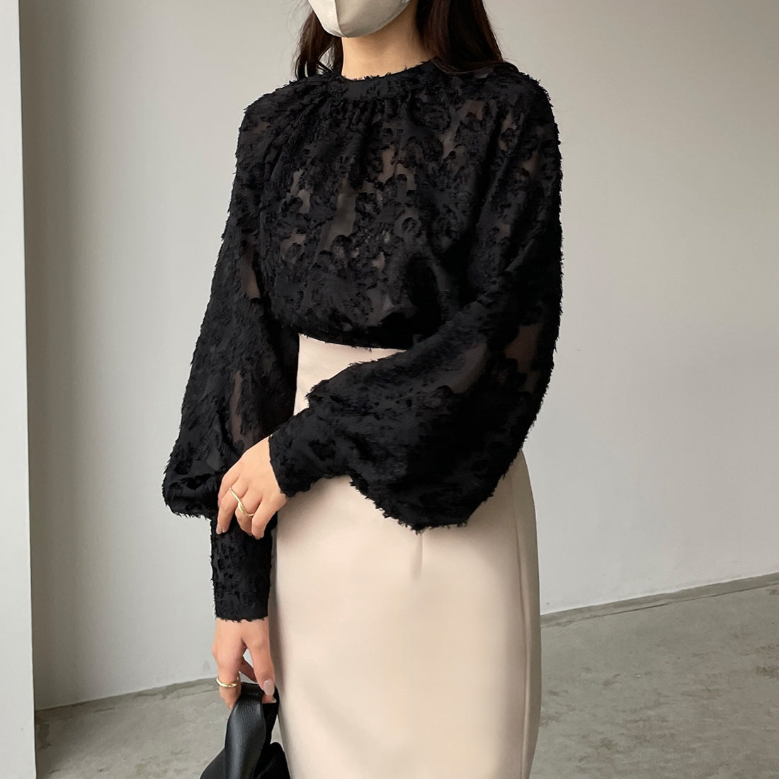 ルエレ Louere シャギーパフスリーブブラウス